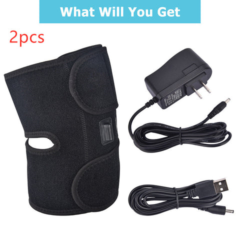 Color: Black 2pcs, Style: US - Electric Knee Protection Heating Massager