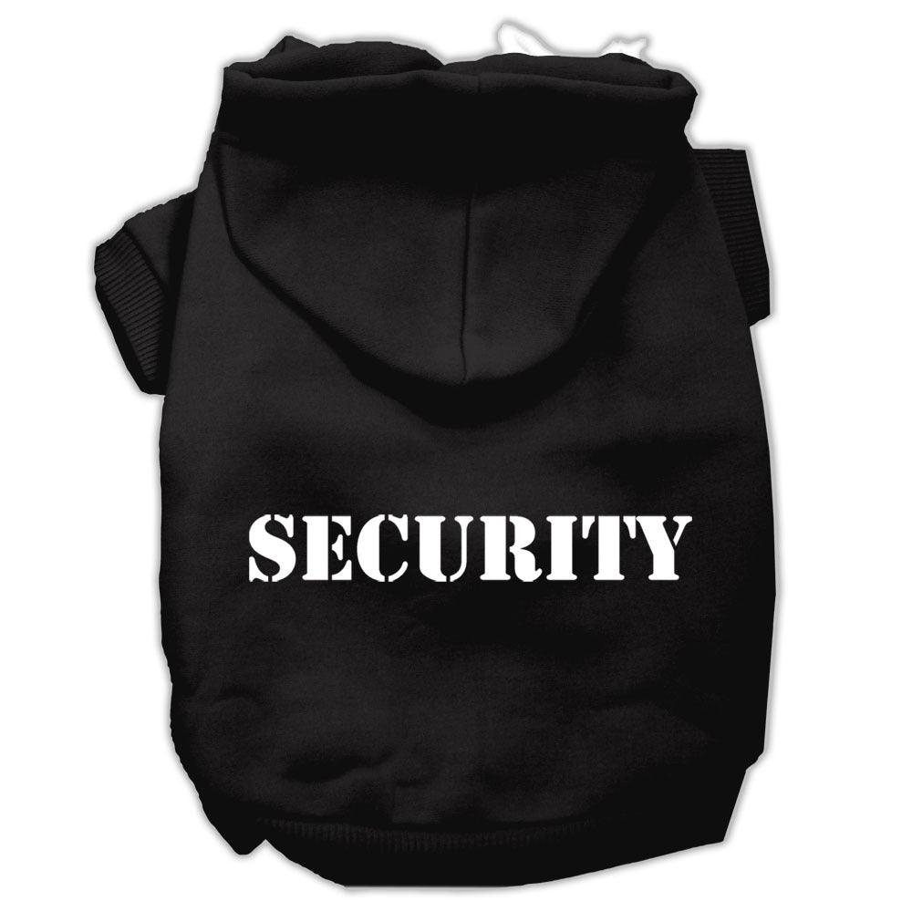 Security Screen Print Pet Hoodies Black Size w/ Cream Size text Med - FSSA Global Bullet