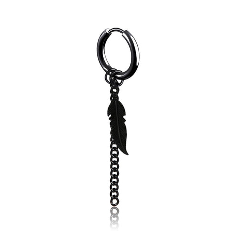 Black Earrings titanium steel chain stud stainless steel cross - Color: 20Style