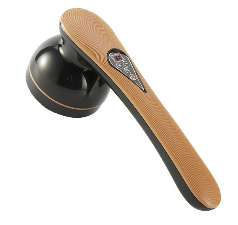Puli dolphin massager rod charging multi-function body vibration kneading neck - Color: Gold