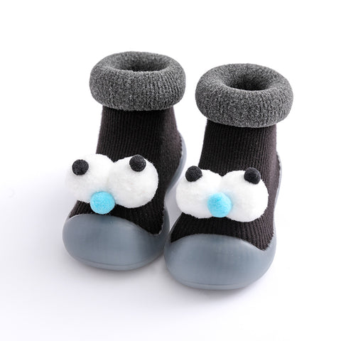 Color: Eye black, Size: 26to27 - Autumn And Winter Socks Shoes Children's Floor Footwear