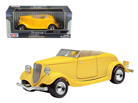 1934 Ford Coupe Yellow 1/24 Diecast Car Model by Motormax