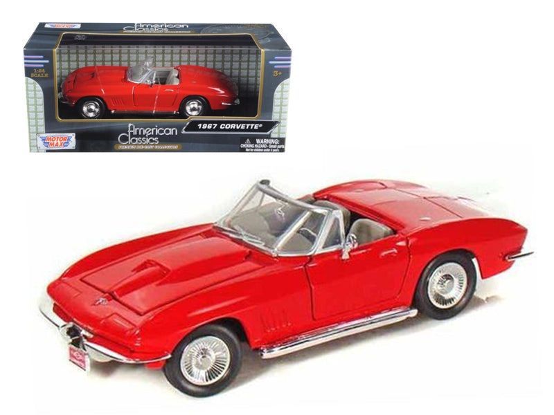 1967 Chevrolet Corvette Convertible Red 1/24 Diecast Model Car by Motormax FSSA Global B
