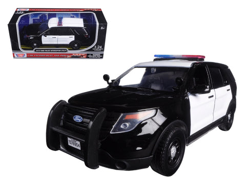 2015 Ford Police Interceptor Utility Unmarked Black and White 1/24 Diecast Model Car by Motormax FSSA Global B