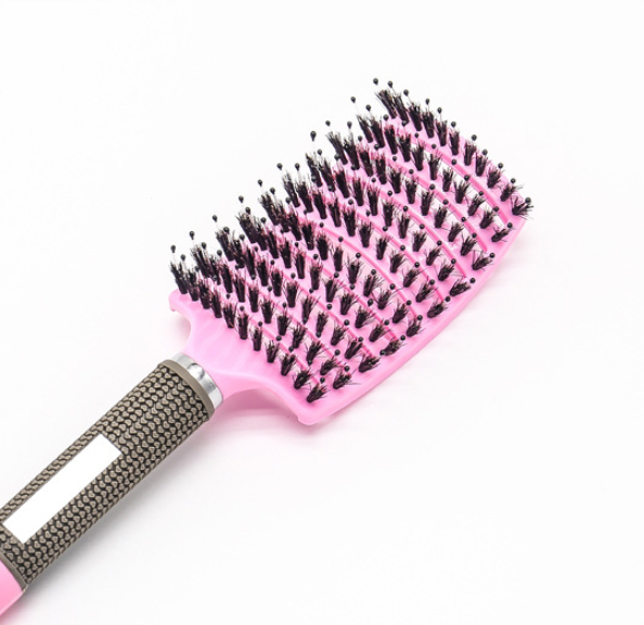 Hairbrush Anti Klit Brushy Haarborstel Women Detangler Hair Brush Bristle Nylon Scalp Massage Tangle Teaser Hair Brush Comb - Color: Pink, brush: Brush, quantity: 2pc