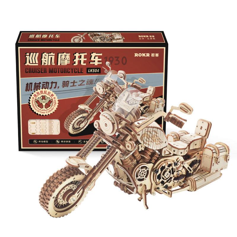 Cruise Motorcycle Manual Diy Wooden Assembly Model Decompression Toy FSSA Global Bullet