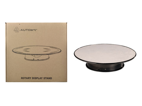 Rotary Display Turntable Stand Medium 10 Inches with Silver Top for 1/64, 1/43, 1/32, 1/24, 1/18 Scale Models by Autoart