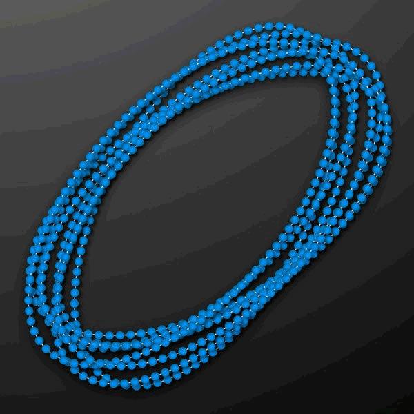 Smooth Round Opaque Bead Mardi Gras Necklace Blue Pack of 12 FSSA Global B