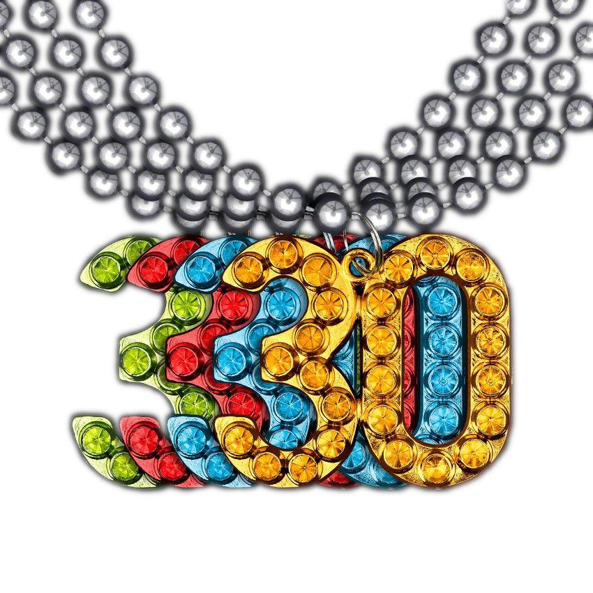 30 Charm on Beads Happy Birthday Bead Necklace Assorted Pack of 12 Unlit FSSA Global B