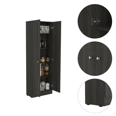 Multistorage Cabinet; Double Door; Five Shelves -Espresso / Black