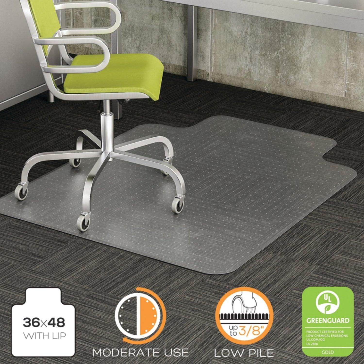 Deflecto CM13113COM Chair Mat with Lip for Carpets (36" x 48", Low Pile) - FSSA Global Bullet