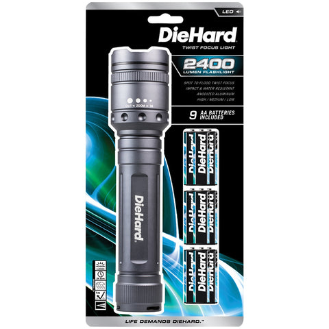 DieHard 41-6124 2,400-Lumen Twist Focus Flashlight - FSSA Global Bullet
