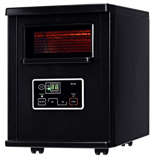 1500 W Electric Portable Remote Infrared Heater - Color: Black