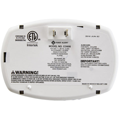 First Alert 1039730 Plug-in Carbon Monoxide Alarm
