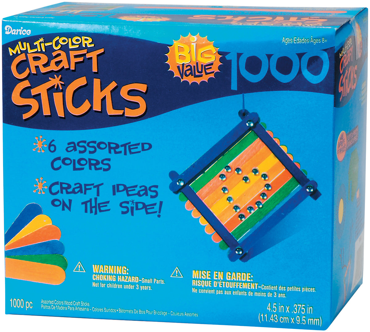 Jumbo Craft Sticks Colored 4.5 Inches
