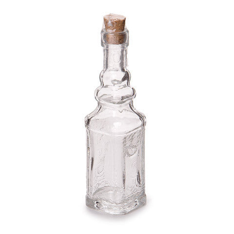 Glass Bottle Square Clear 5 Inches