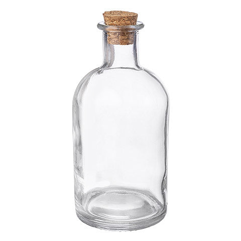 Clear Glass Small Neck Bottle with Cork, 5 inches