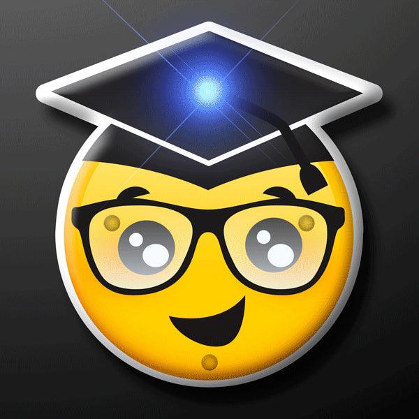 Graduation Face Emoji Light Up LED Party Pin FSSA Global B