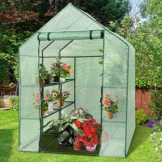 8 shelves Mini Walk In Greenhouse Outdoor Gardening Plant Green House - FSSA Global Bullet