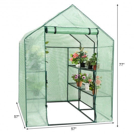 8 shelves Mini Walk In Greenhouse Outdoor Gardening Plant Green House - FSSA Global Bullet