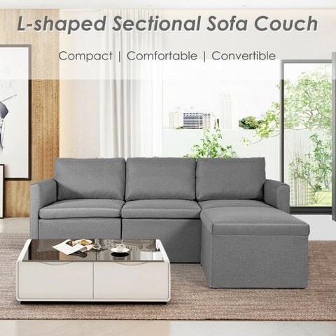Convertible L-Shaped Sectional Sofa Couch with Reversible Chaise-Green