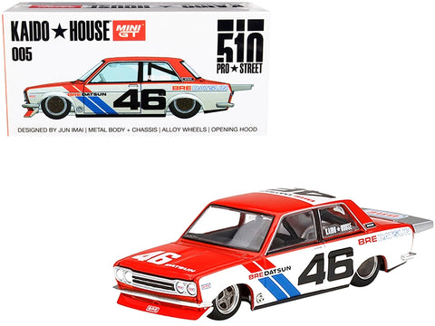 Datsun 510 Pro Street Version 1 #46 "BRE" Red and White (Designed by Jun Imai) "Kaido House" Special 1/64 Diecast Model Car by True Scale Miniatures