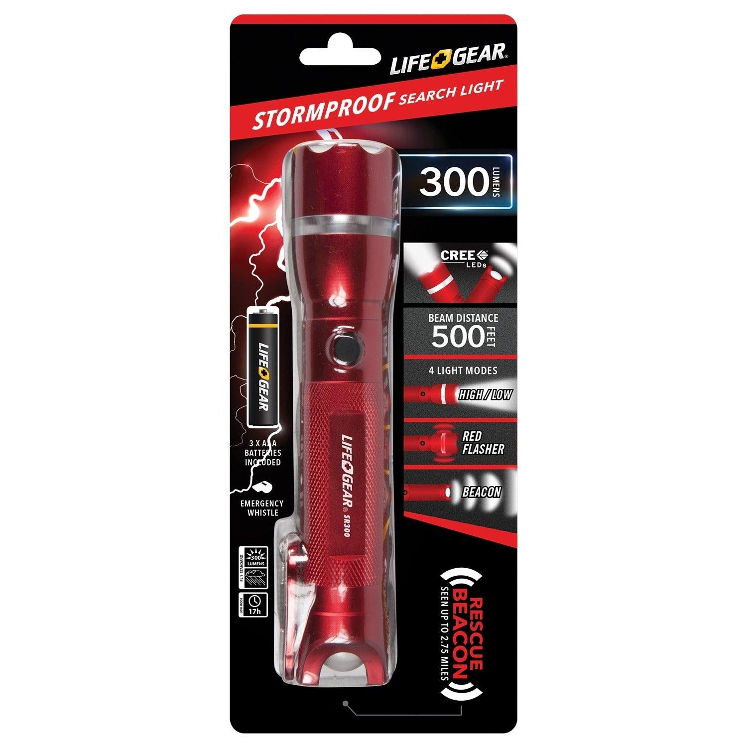 Life+Gear AA35-60538-RED 300-Lumen Search Light 300 + Emergency Signaling - FSSA Global Bullet