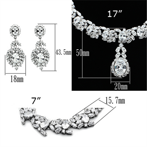 LO2333 - Brass Jewelry Sets Rhodium Women AAA Grade CZ Clear