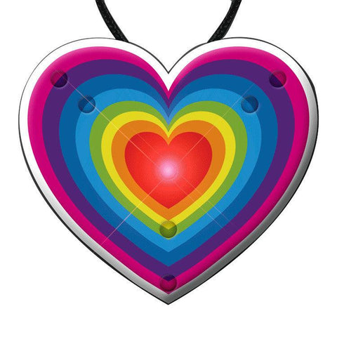 Flashing Retro Love Rainbow Heart Pendant Necklace FSSA Global B