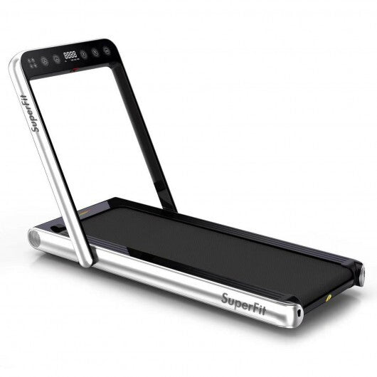 4.75HP 2 In 1 Folding Treadmill with Remote APP Control-Silver - Color: Silver - Size: 4-4.75 HP
