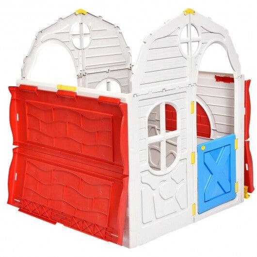Kids Cottage Playhouse Foldable Plastic Indoor Outdoor Toy - FSSA Global Bullet