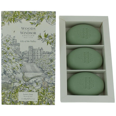 Woods of Windsor Lily of The Valley by Woods Of Windsor, 3 X 2.1 oz Luxury Soap for Women