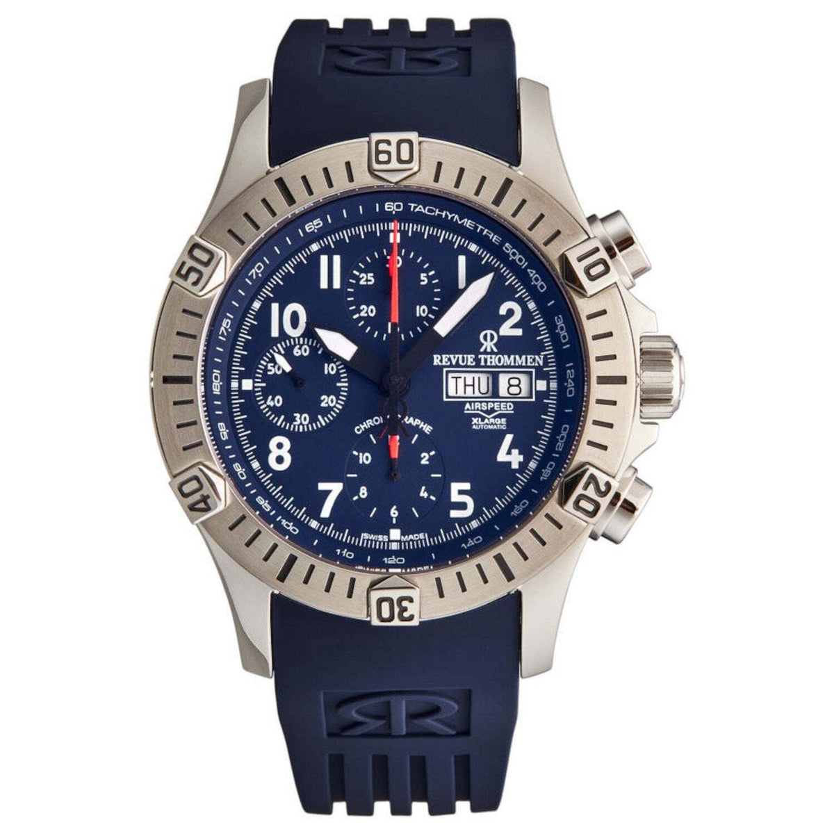 Revue Thommen 16071.6825 Men's 'Airspeed' Blue Dial Day-Date Chronograph Automatic Watch