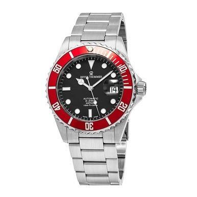Revue Thommen 17571.2136 Diver XL Stainless Steel Red Bezel Black Dial Men's Automatic Watch