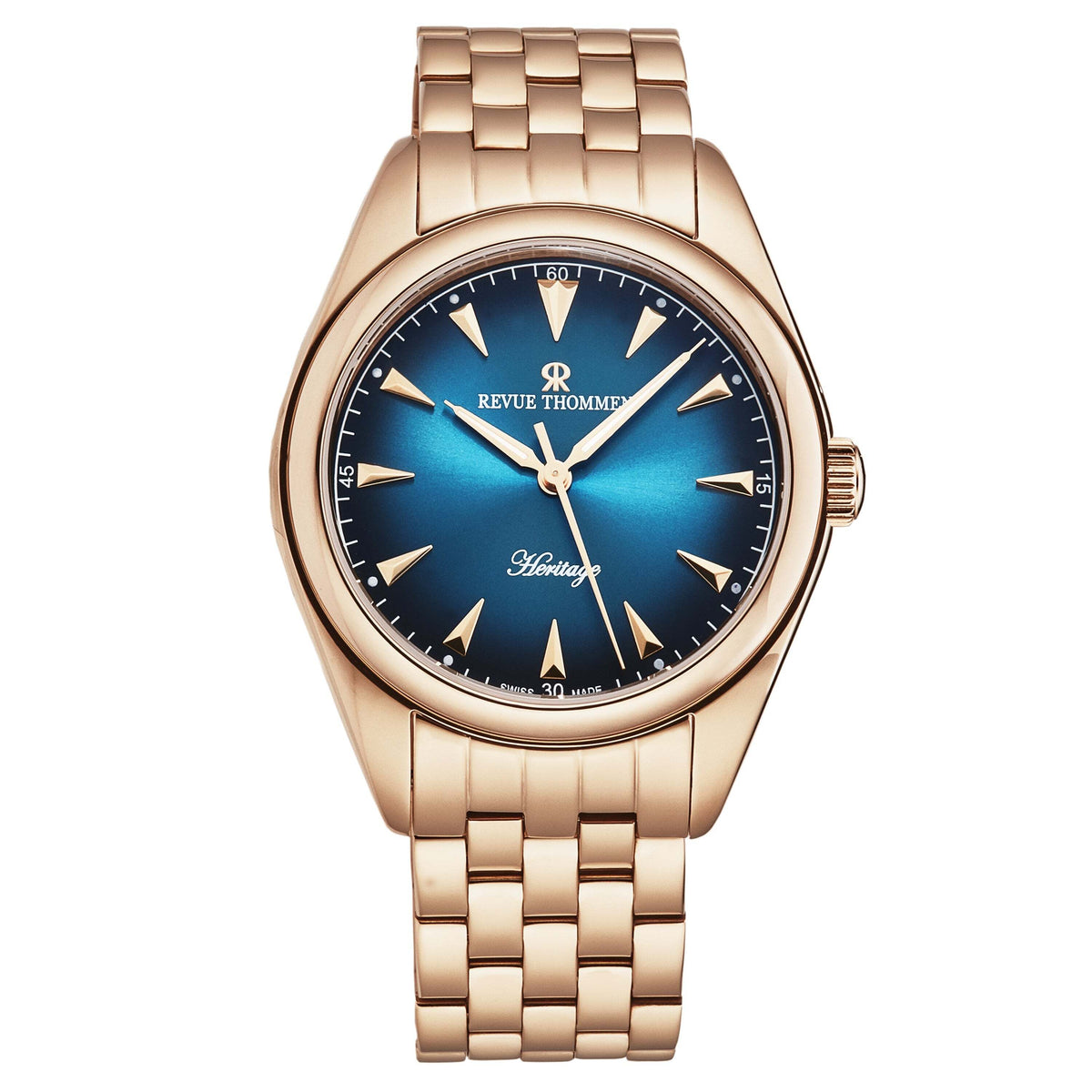 Revue Thommen Men's 'Heritage' Blue Dial Stainless Steel Bracelet Automatic Watch 21010.2165